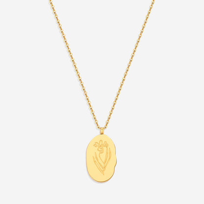 Halskette mit Geburtsblumen-Anhänger aus Gold