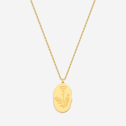 Halskette mit Geburtsblumen-Anhänger aus Gold