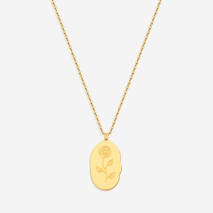 Halskette mit Geburtsblumen-Anhänger aus Gold