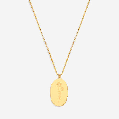 Halskette mit Geburtsblumen-Anhänger aus Gold