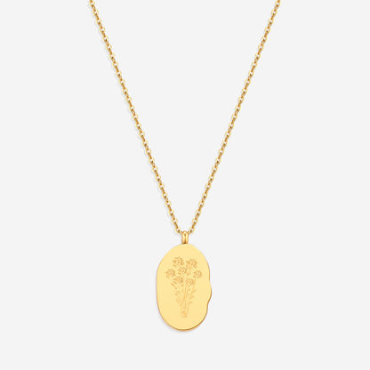 Halskette mit Geburtsblumen-Anhänger aus Gold