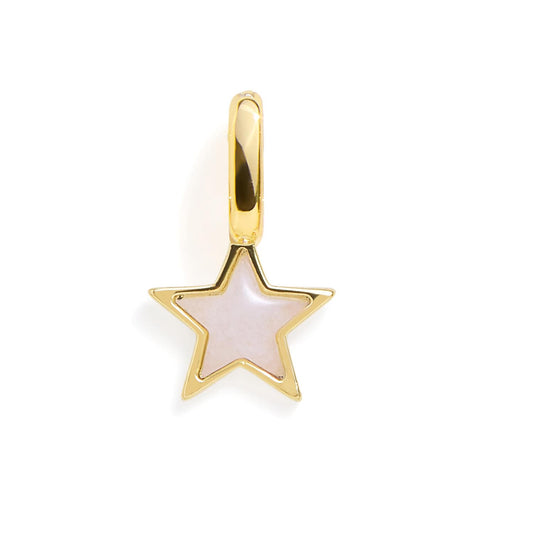 Charm de estrella de cuarzo blanco