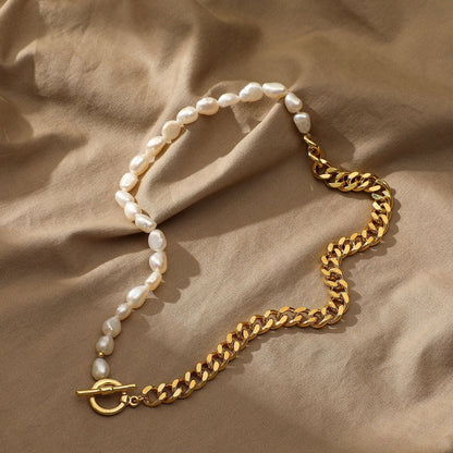 Half Chain Pearl Necklace