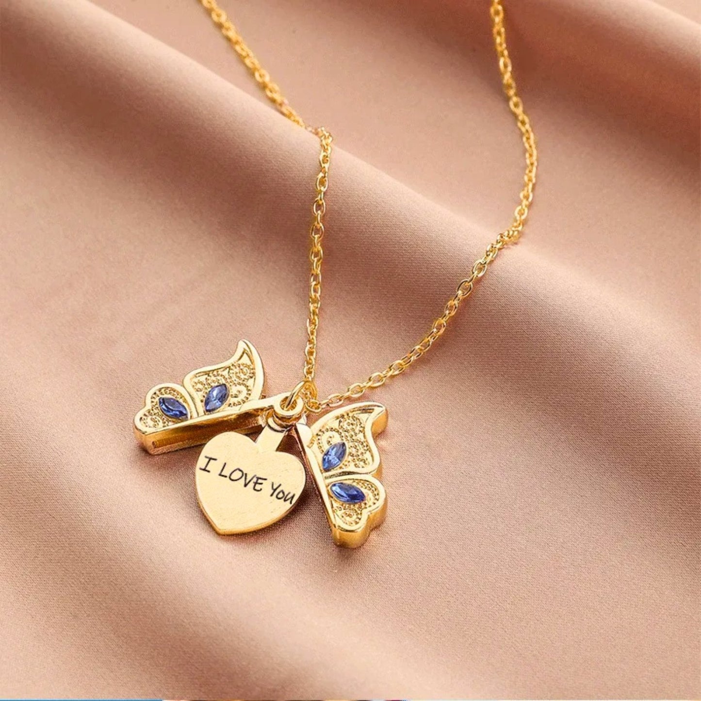 Hidden Heart Butterfly Pendant