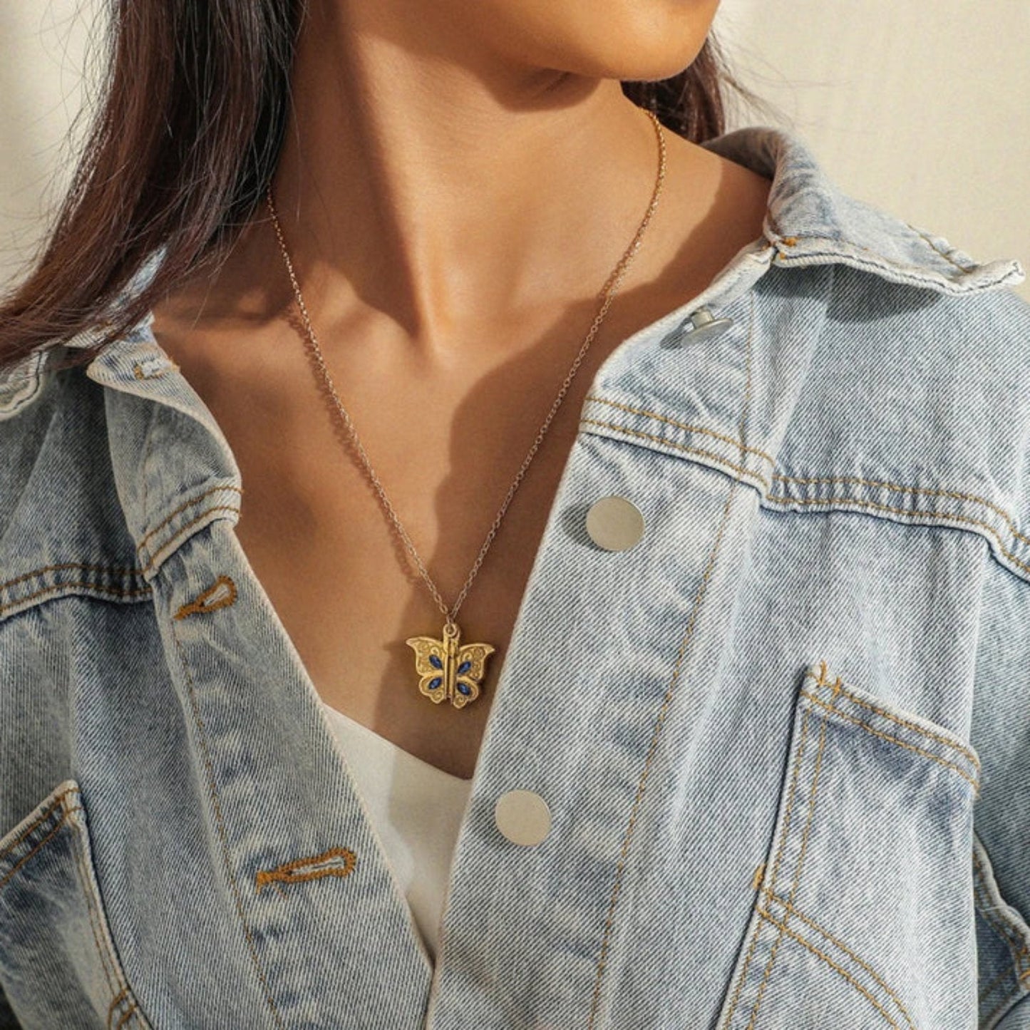 Hidden Heart Butterfly Pendant