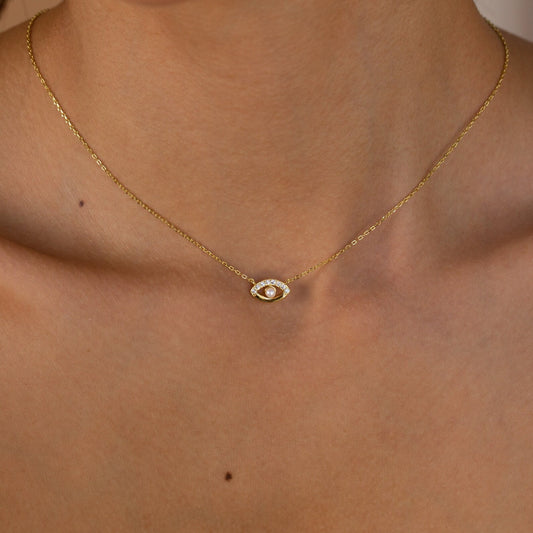 Amaryllis Pavé-Halskette mit bösem Blick