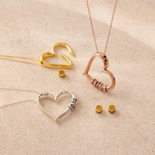 Collar de corazón de cuentas personalizado