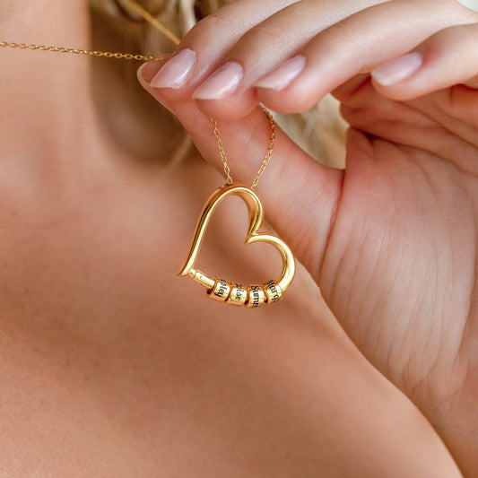 Collar de corazón de cuentas personalizado