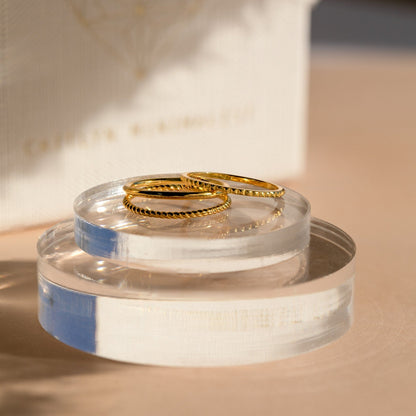 Juego de anillos apilables finos 
