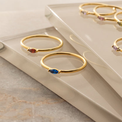 Marquise Birthstone Ring