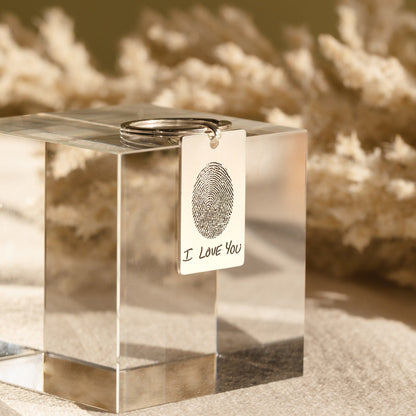 Fingerprint Rectangle Keychain
