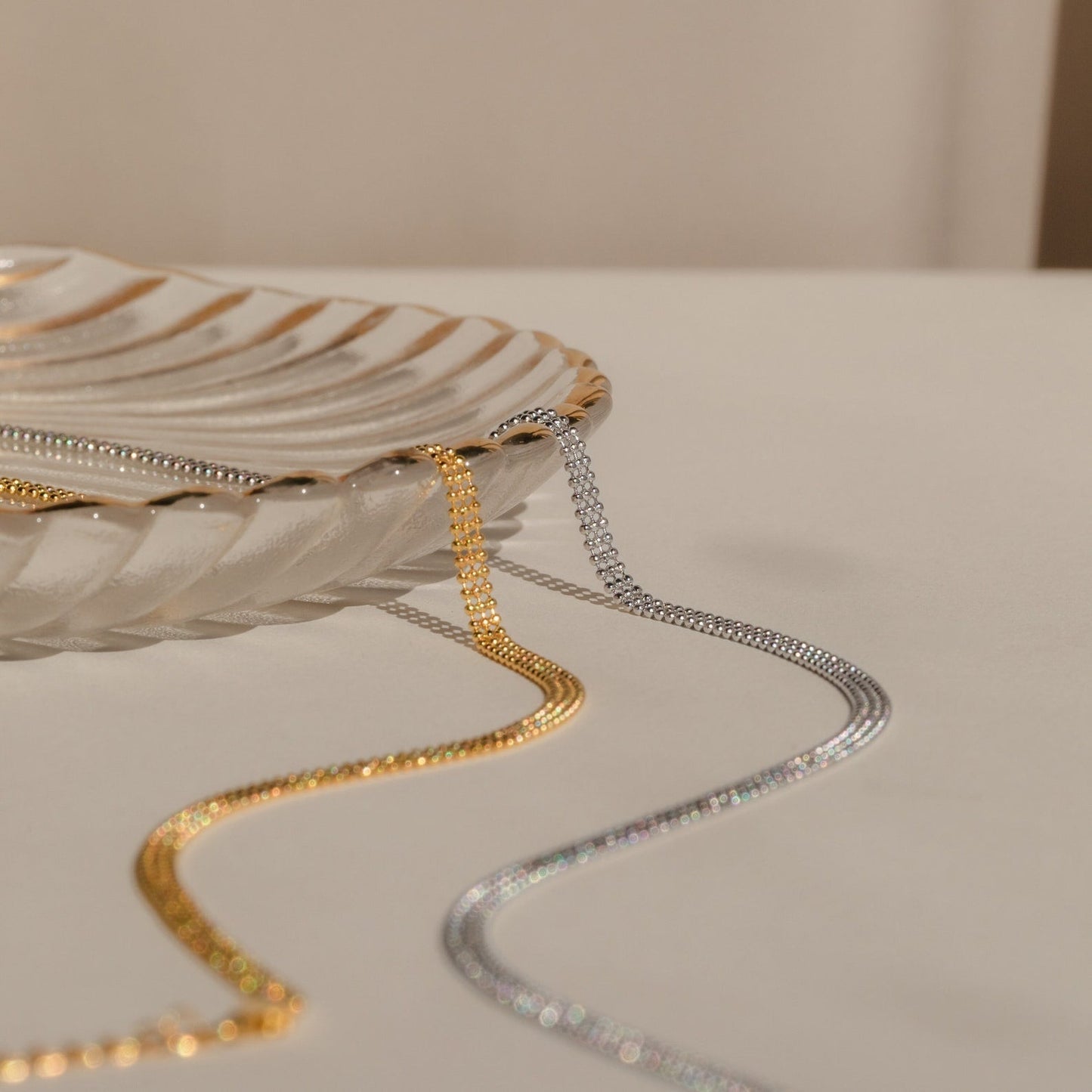 Collar de cuentas de tres capas 