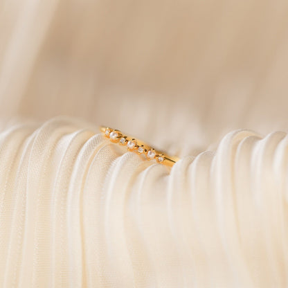Delicate Pearl Diamond Ring