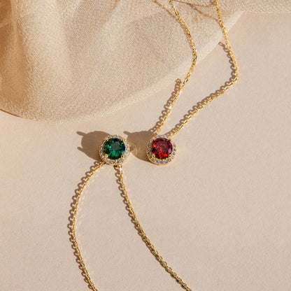 Collar con halo de piedra natal
