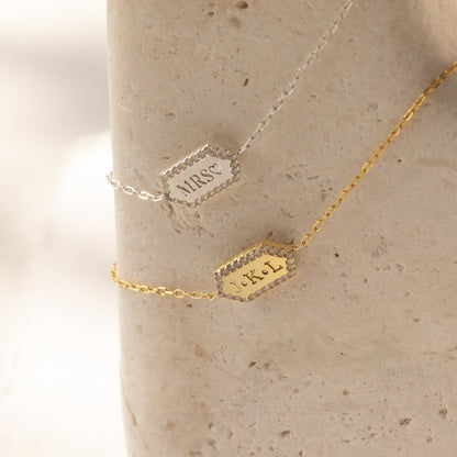 Pulsera hexagonal pavé personalizada