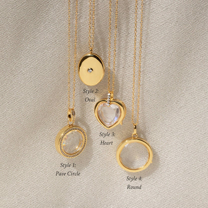 Collares con medallón de cristal
