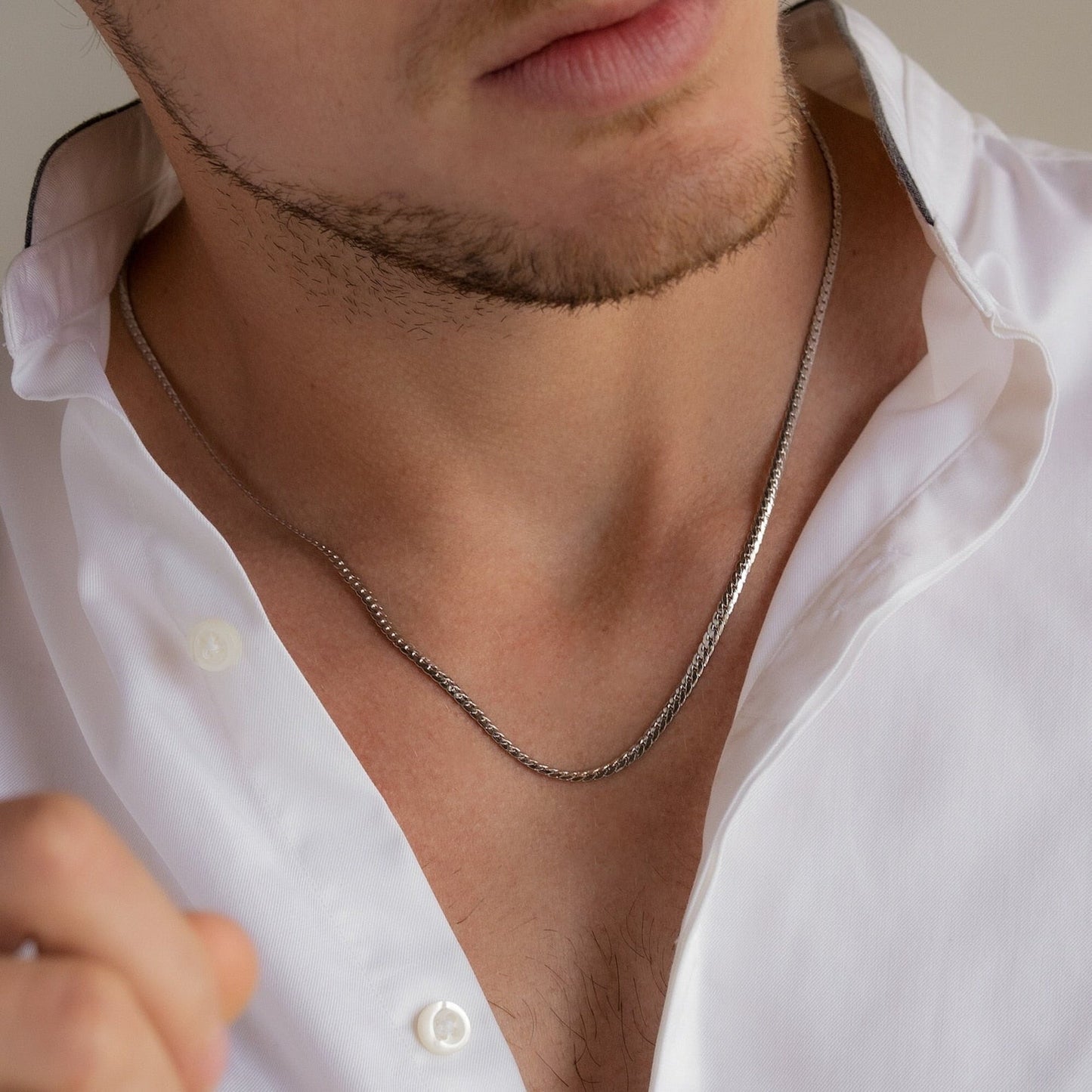 Collar de cadena de serpiente para hombre 