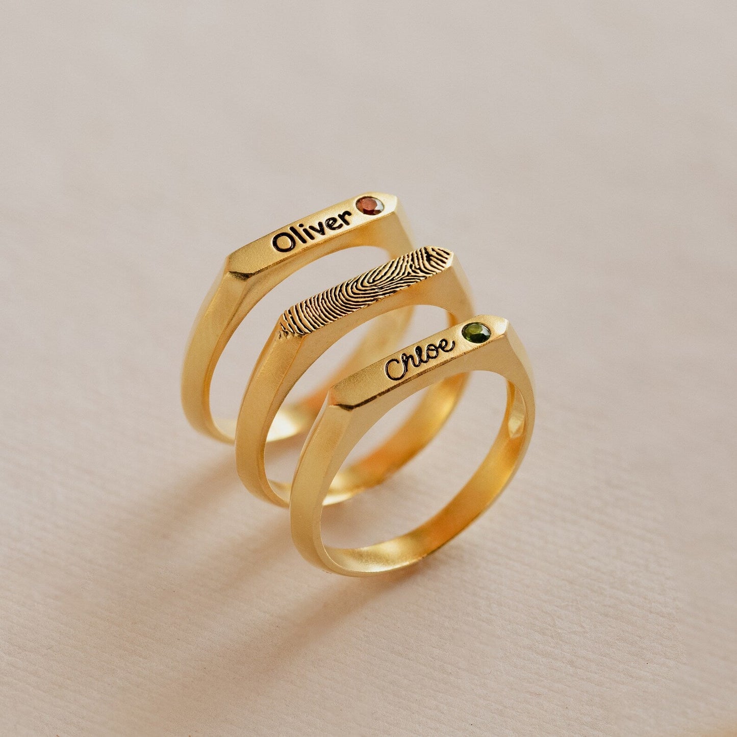 Thin Name Signet Ring