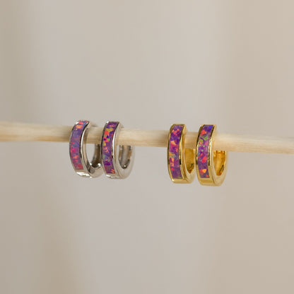 Lavender Opal Inlay Huggies