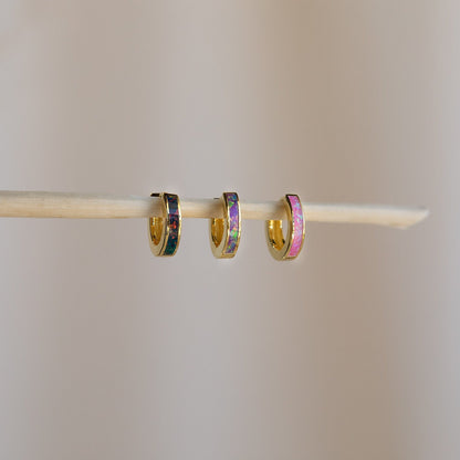 Lavender Opal Inlay Huggies