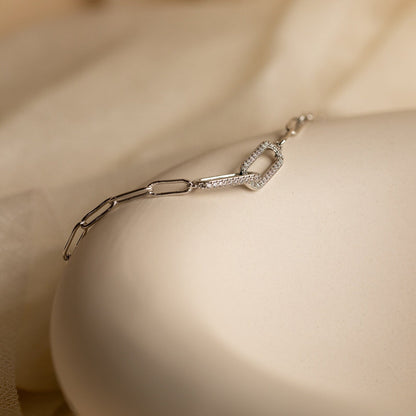 Pulsera de cadena de eslabones pavé