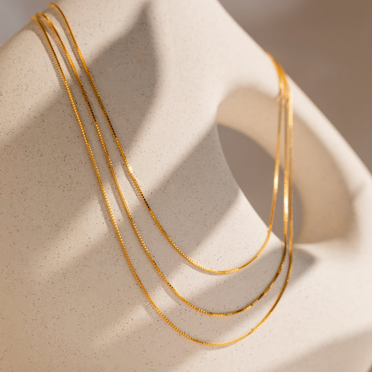 Collar de cadena de triple caja