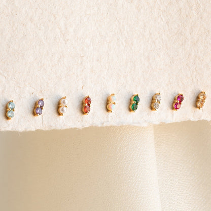 Duo Birthstone Studs
