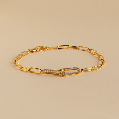 Pulsera de cadena de eslabones pavé