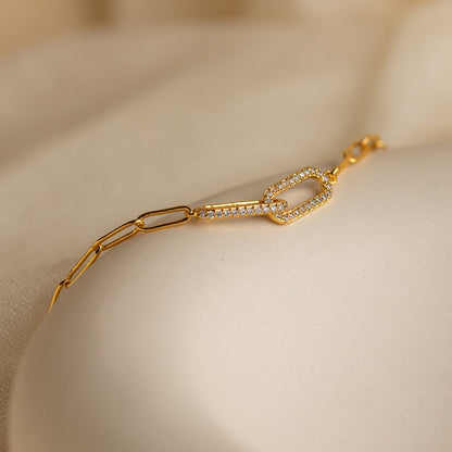Pulsera de cadena de eslabones pavé