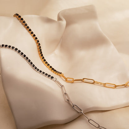 Pulsera de tenis de diamantes negros