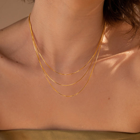 Collar de cadena de triple caja