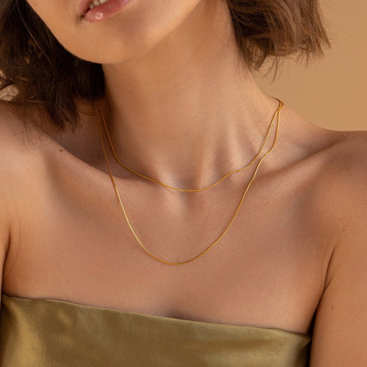 Collar de cadena de serpiente doble 