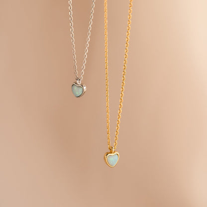 Collar de corazón de ópalo pequeño