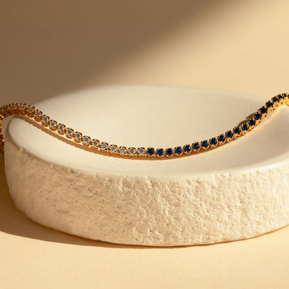 Pulsera de tenis de diamantes azules