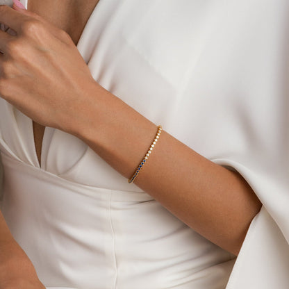 Pulsera de tenis de diamantes azules