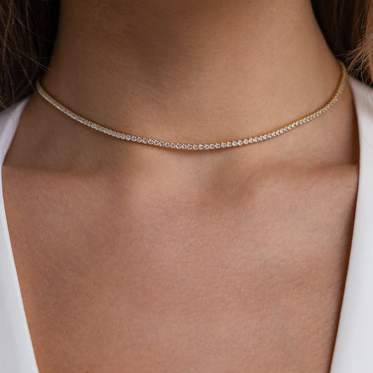 Gargantilla de tenis con diamantes