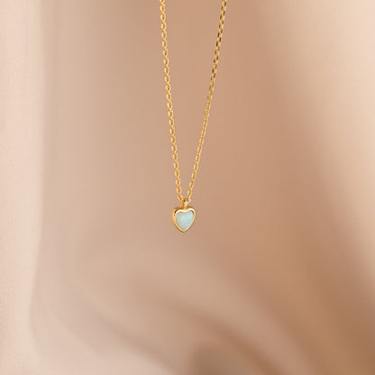 Collar de corazón de ópalo pequeño