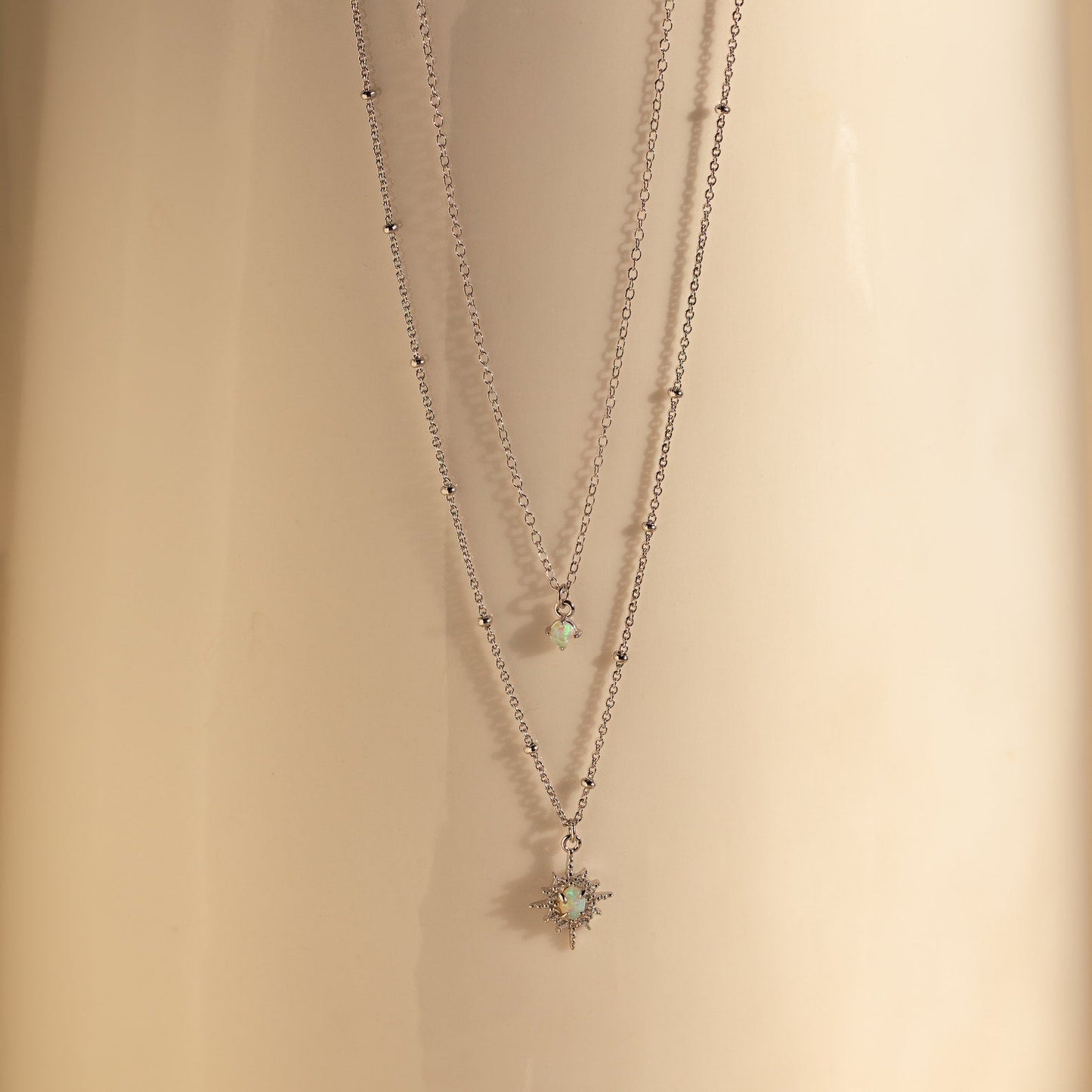 Collar dúo de estrellas de ópalo