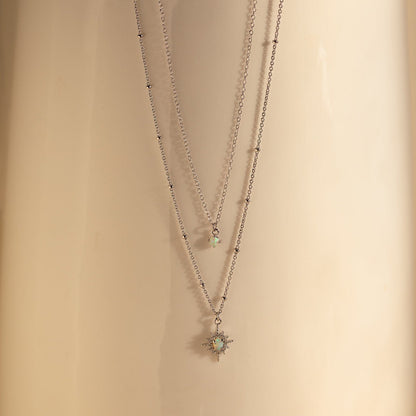 Collar dúo de estrellas de ópalo