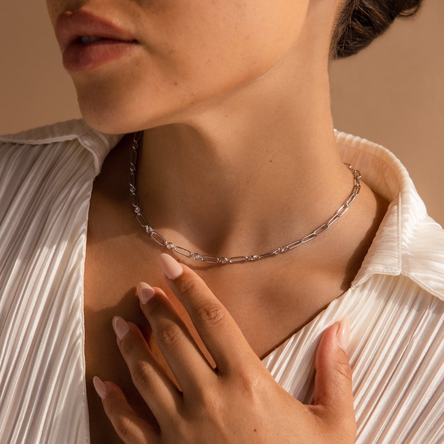 Collar con clip de diamantes