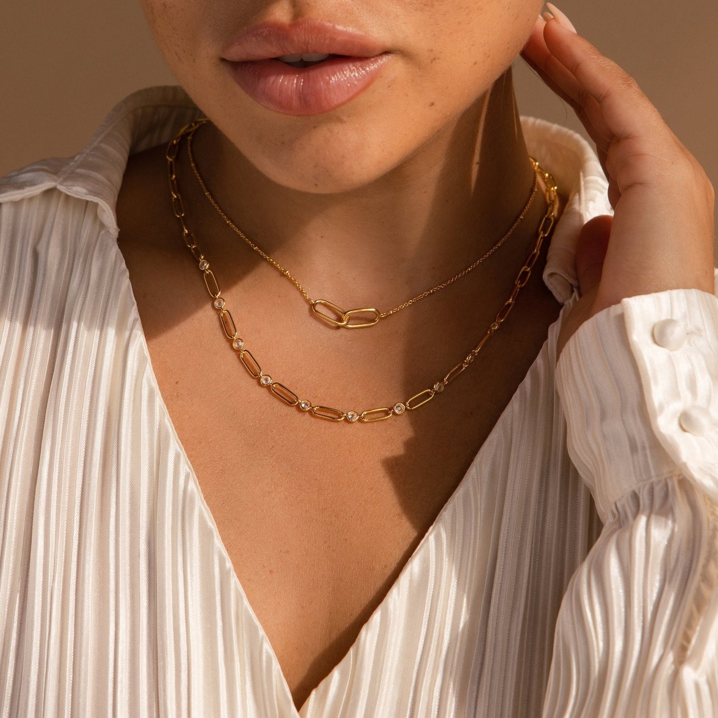 Collar con clip de diamantes