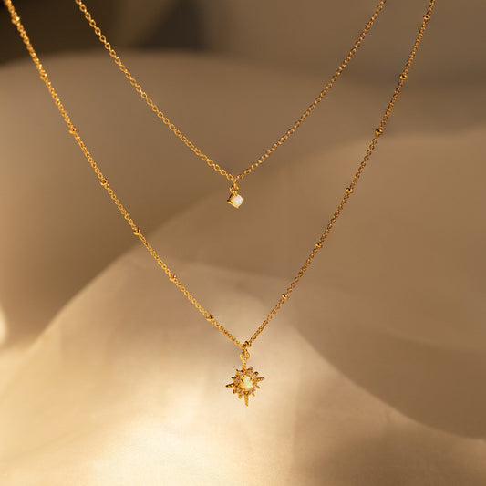 Collar dúo de estrellas de ópalo
