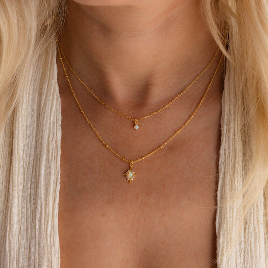 Collar dúo de estrellas de ópalo