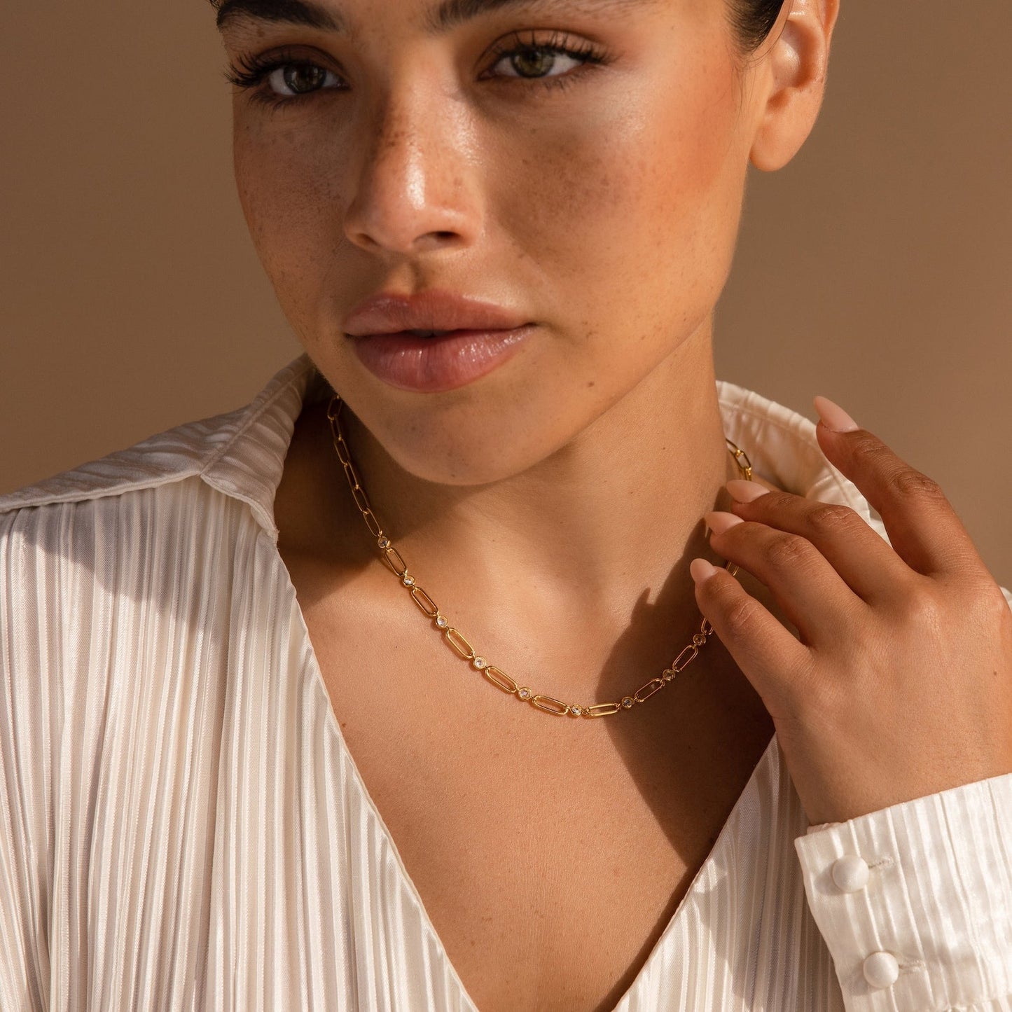 Collar con clip de diamantes