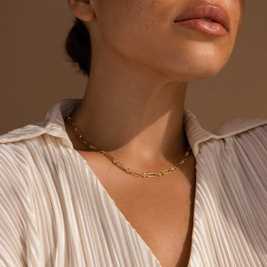 Collar con clip de diamantes
