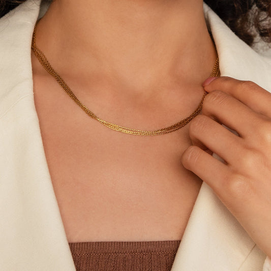 Collar de cadena de múltiples hilos 