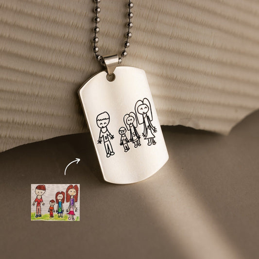Collar con placa de identificación para hombre