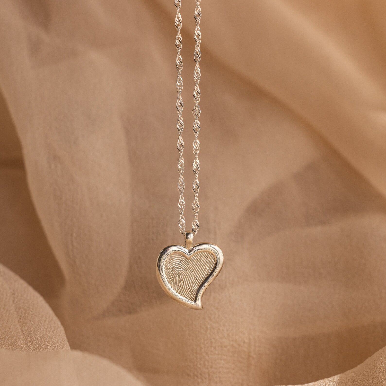 Fingerprint Heart Necklace - Touch Bling