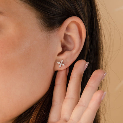 Pendientes de flor de diamante marquesa