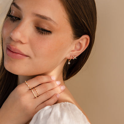 Pendientes de flor de diamante marquesa